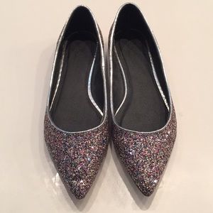 ASOS USA 10 sparkle flats. Worn once